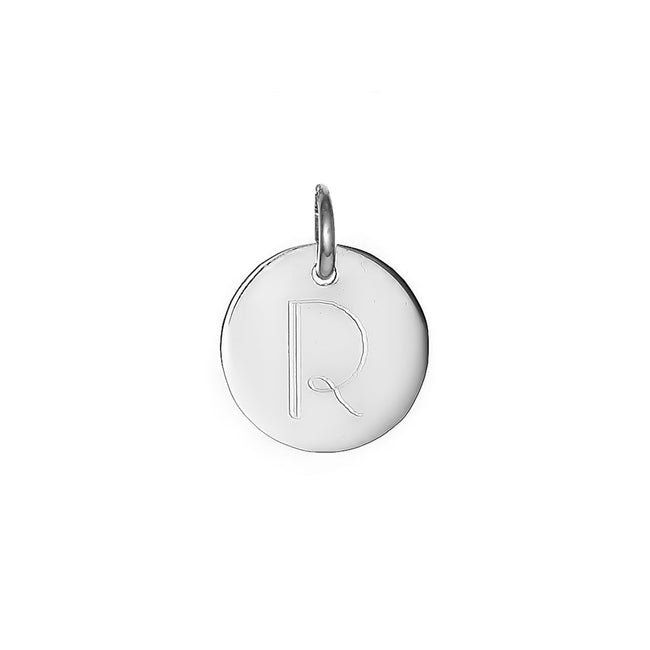 Petite Round Initial Silver Charm