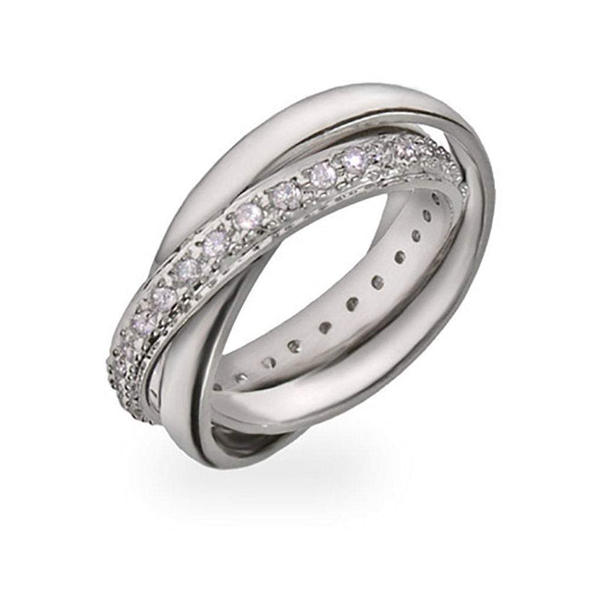 Designer Style Russian Wedding Ring with CZ Band