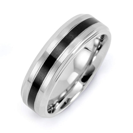 8mm Raised Center Engravable Tungsten Ring | Eve's Addiction