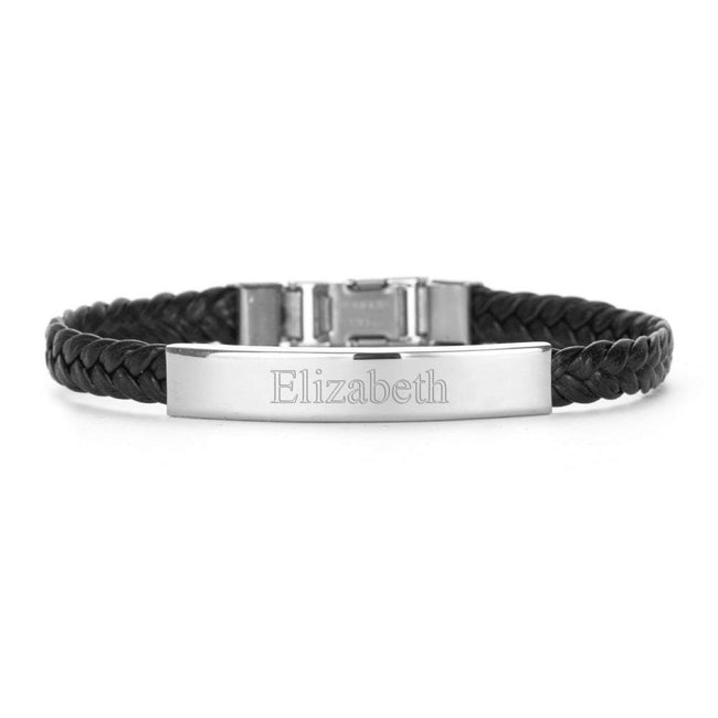 Engravable ID Bracelet with Braided Band