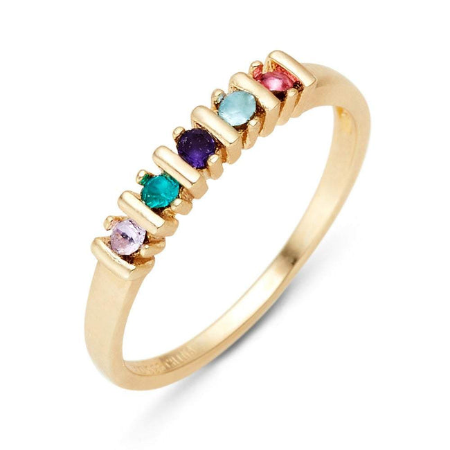 5 Stone Birthstone Gold Eternity Ring