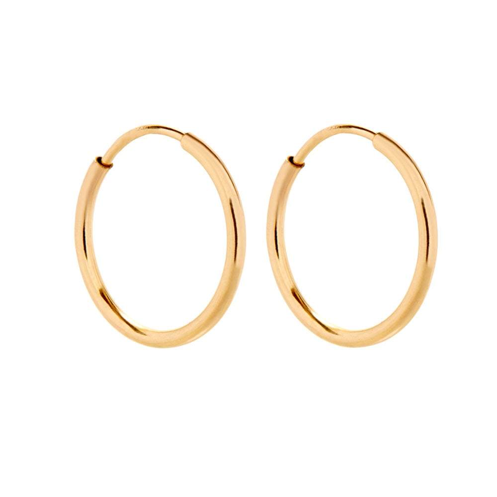 7mm, 14k Yellow Gold Half Round Hoop Earrings, 30mm (1 1/8 Inch) - The  Black Bow Jewelry Company