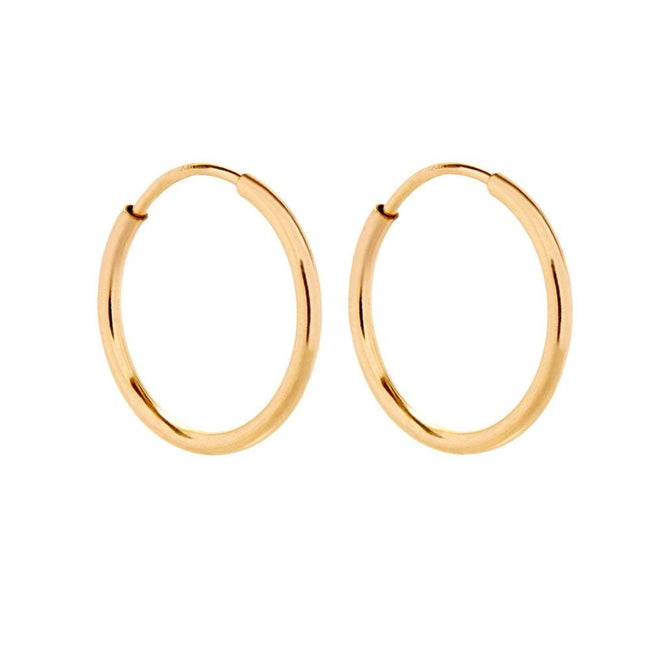 Mens 14K Gold Filled Half Inch Hoop Earrings