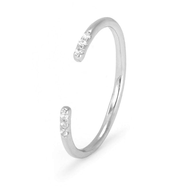 Petite Sterling Silver Open CZ Stackable Ring