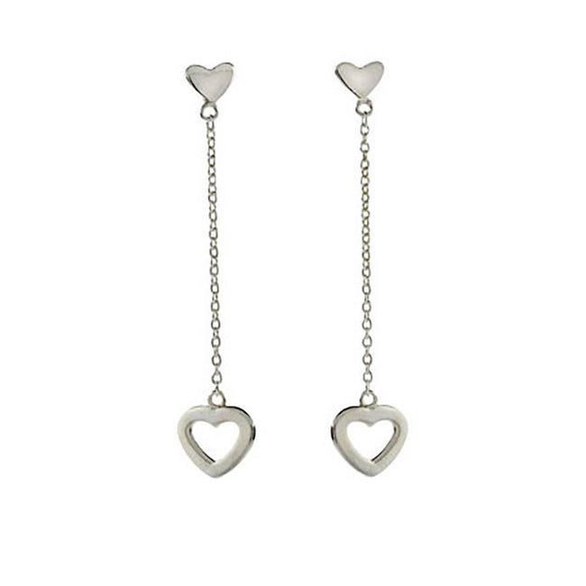 Designer Style Double Heart Drop Earrings | Eve's Addiction&#0174;