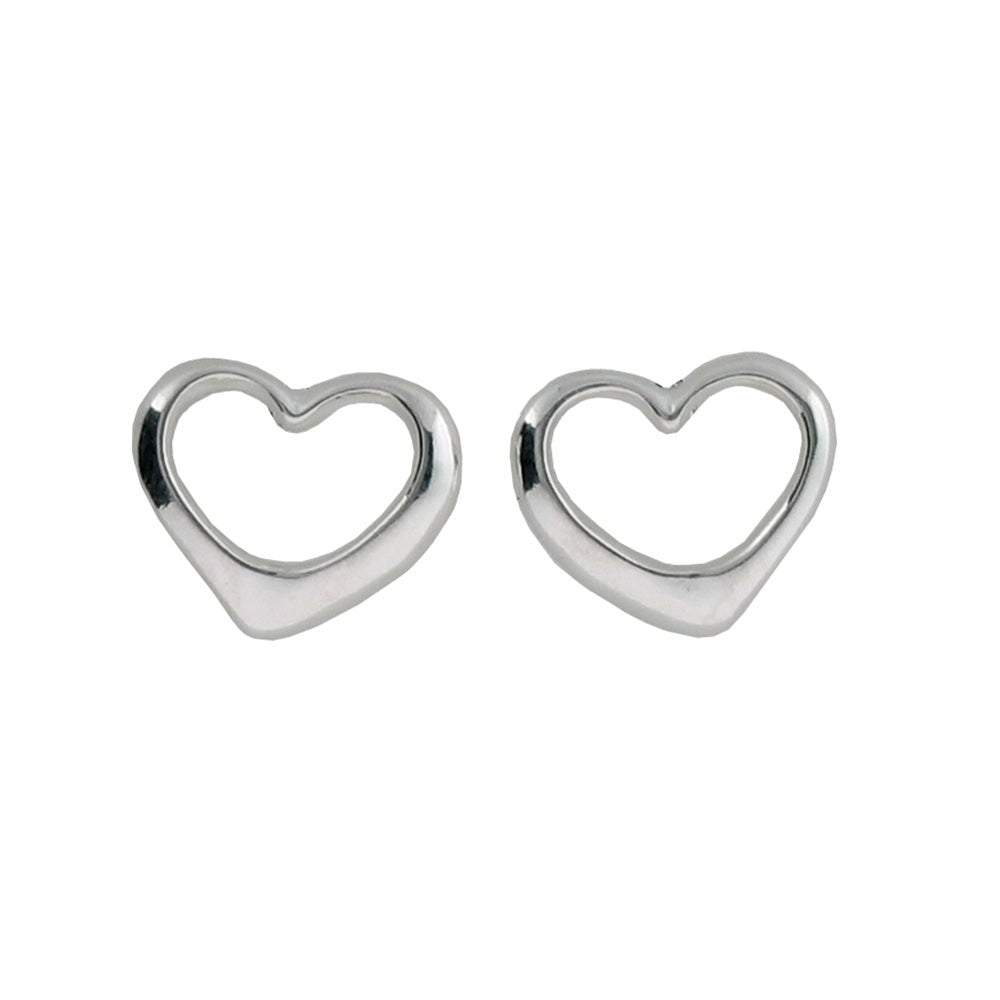 sterling silver heart stud earrings