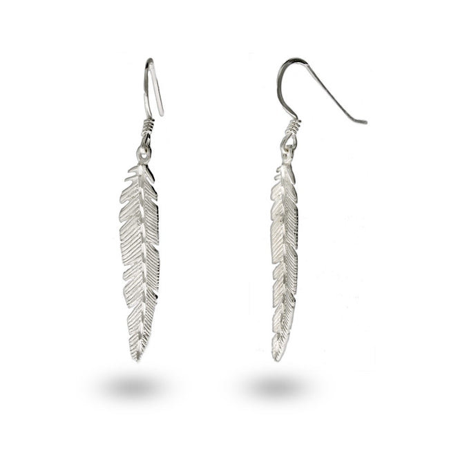 Silver Feather Earrings 