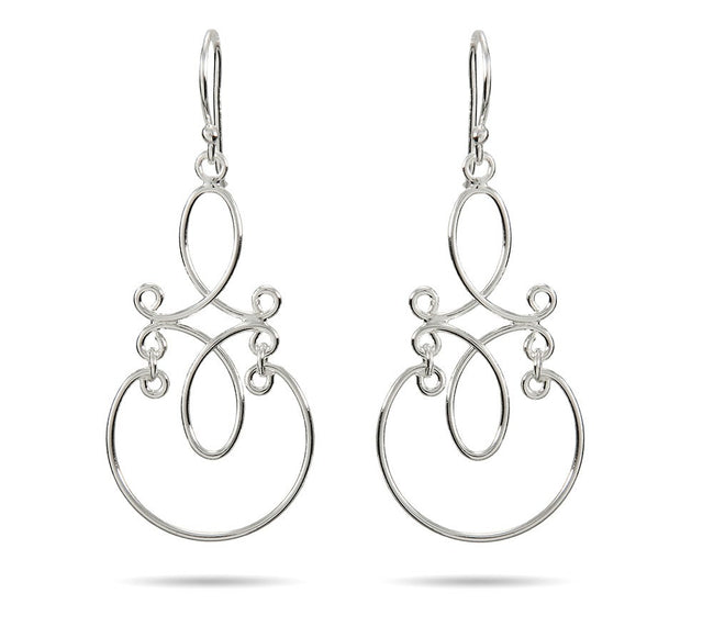 Scroll Design Sterling Silver Dangle Earrings | Eve's Addiction&#0174;