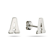 Sterling Silver Initial Stud Earrings