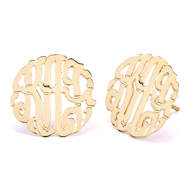 Gold Vermeil Custom Monogram Stud Earrings | Eve's Addiction&#0174;
