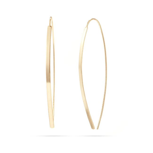 Gold Vermeil 2 Inch Slender Bar Drop Earrings