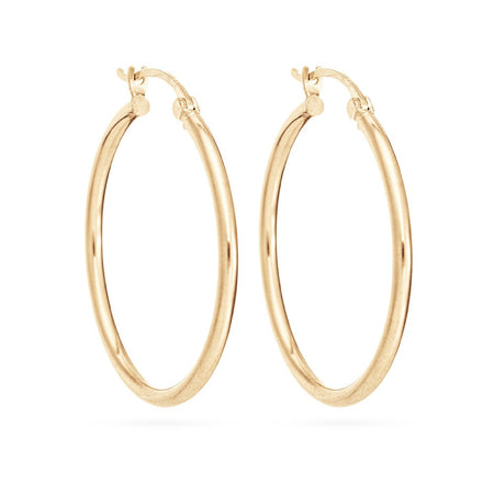 14K Gold 1 Inch Hoop Earrings | Eve's Addiction