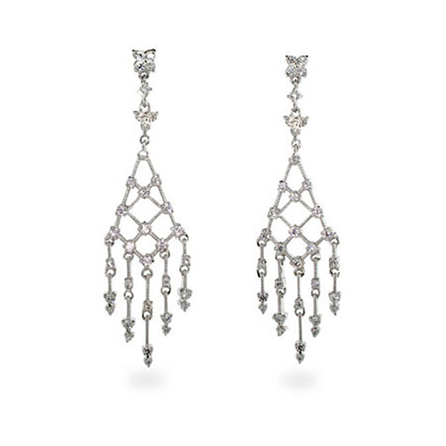 Diamond CZ Drop Chandelier Earrings