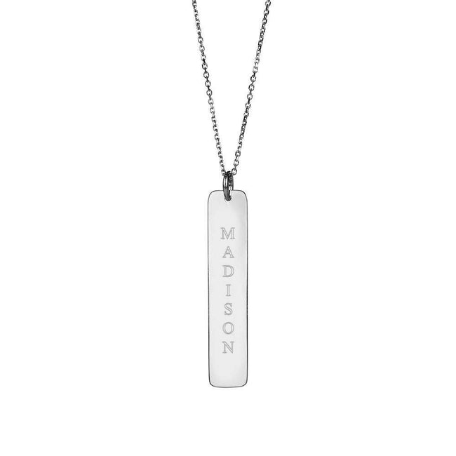 Engravable Vertical Name Bar Pendant