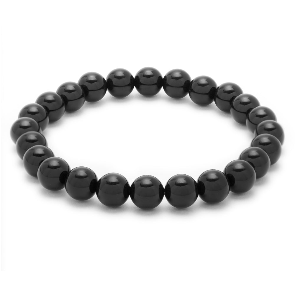 Men's Black Agate Bead Bracelet | Eve's Addiction