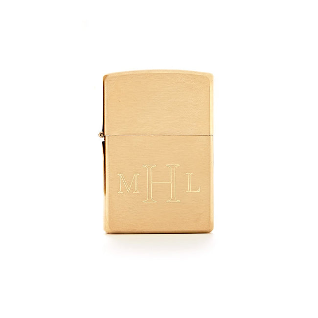 Engravable Brushed Brass Zippo Lighter