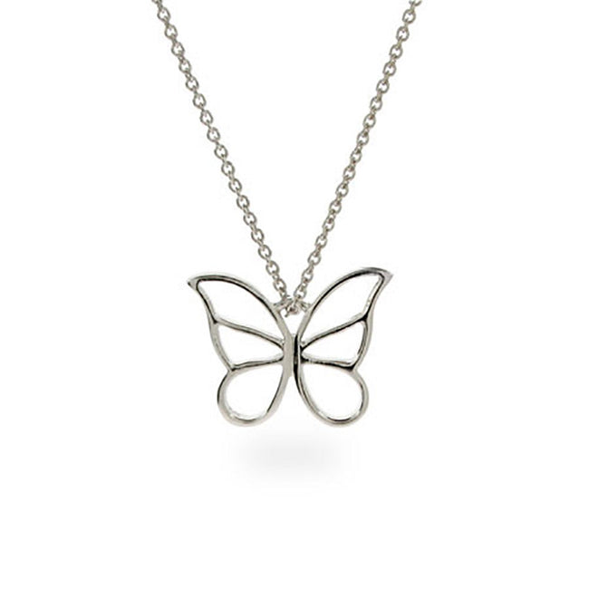 Designer Style Sterling Silver Butterfly Pendant