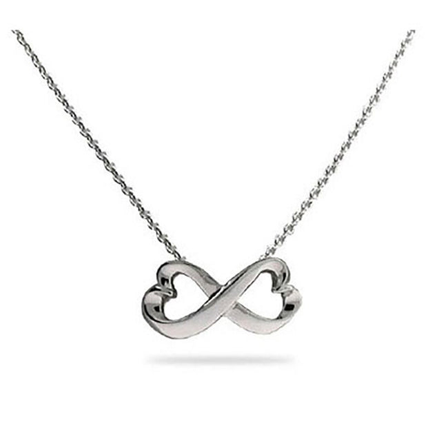 Sterling Silver Infinity Hearts Necklace