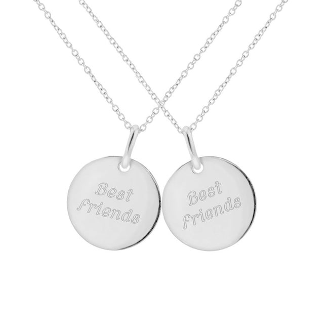 Engravable Sterling Silver Best Friends Necklace