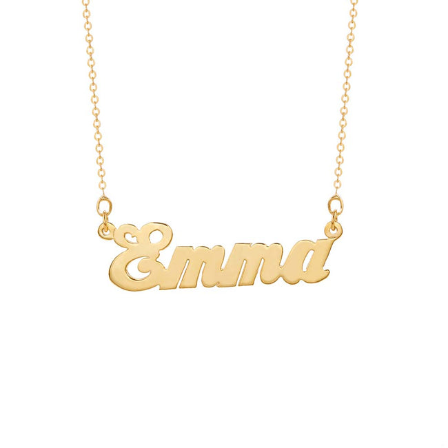 Custom Simple Script Gold Plated Nameplate Necklace