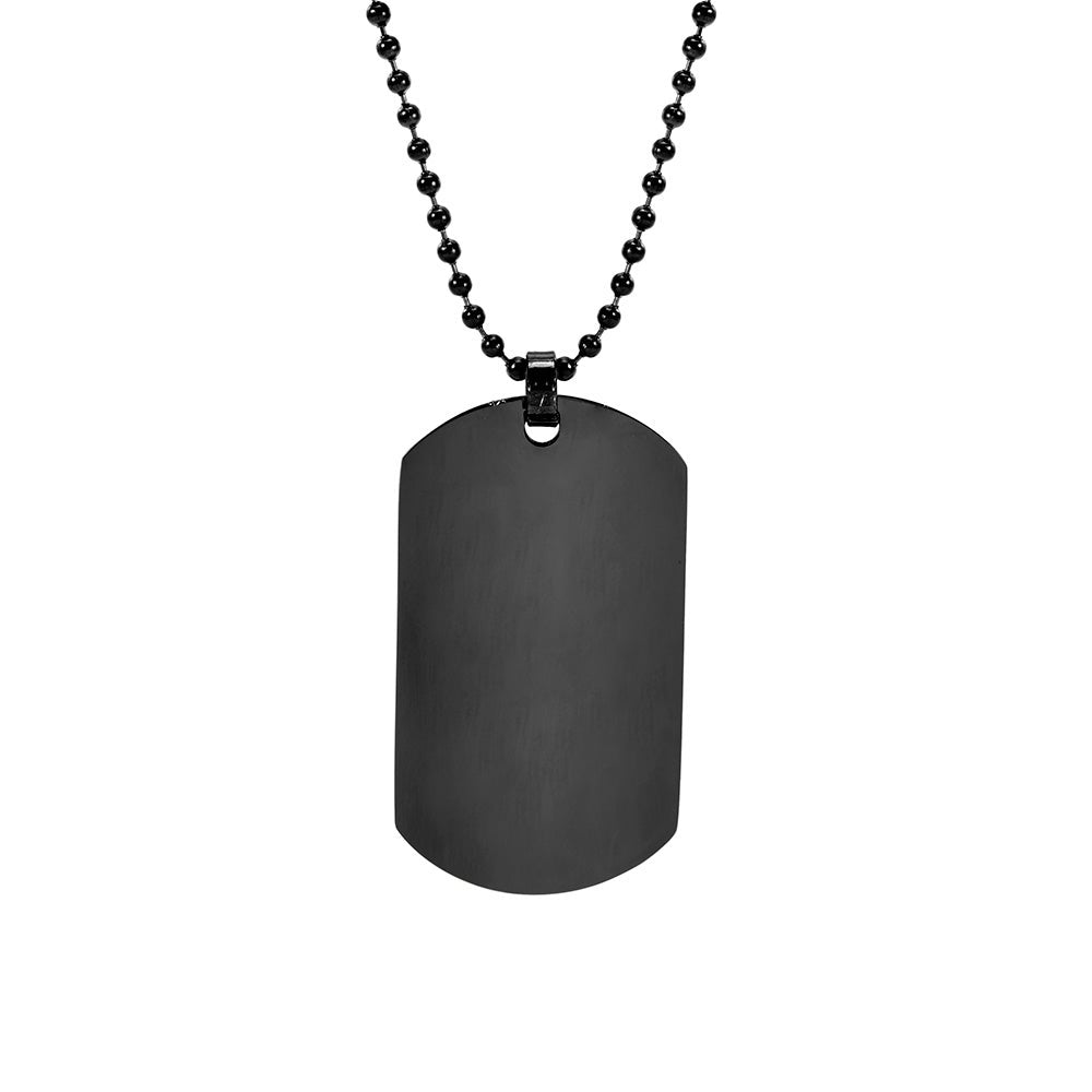 black dog tag pendant