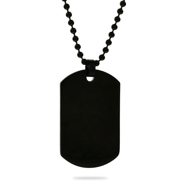 Black Plated Medium Stainless Steel Dog Tag