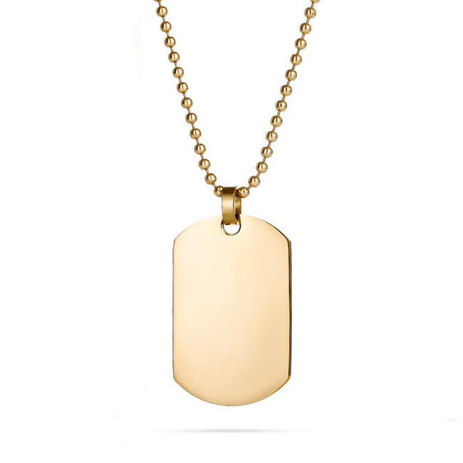 18K Gold Plated Medium Stainless Steel Dog Tag