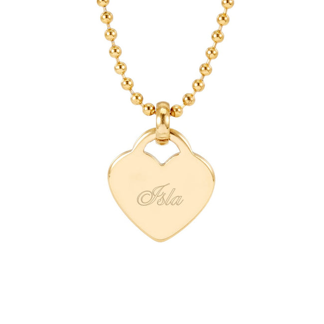 Engravable Gold Plated Heart Charm Pendant