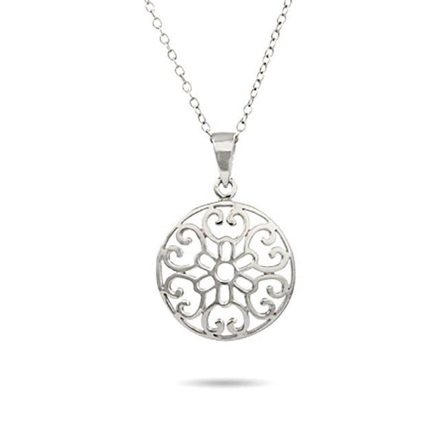 Sterling Silver Filigree Circle Necklace