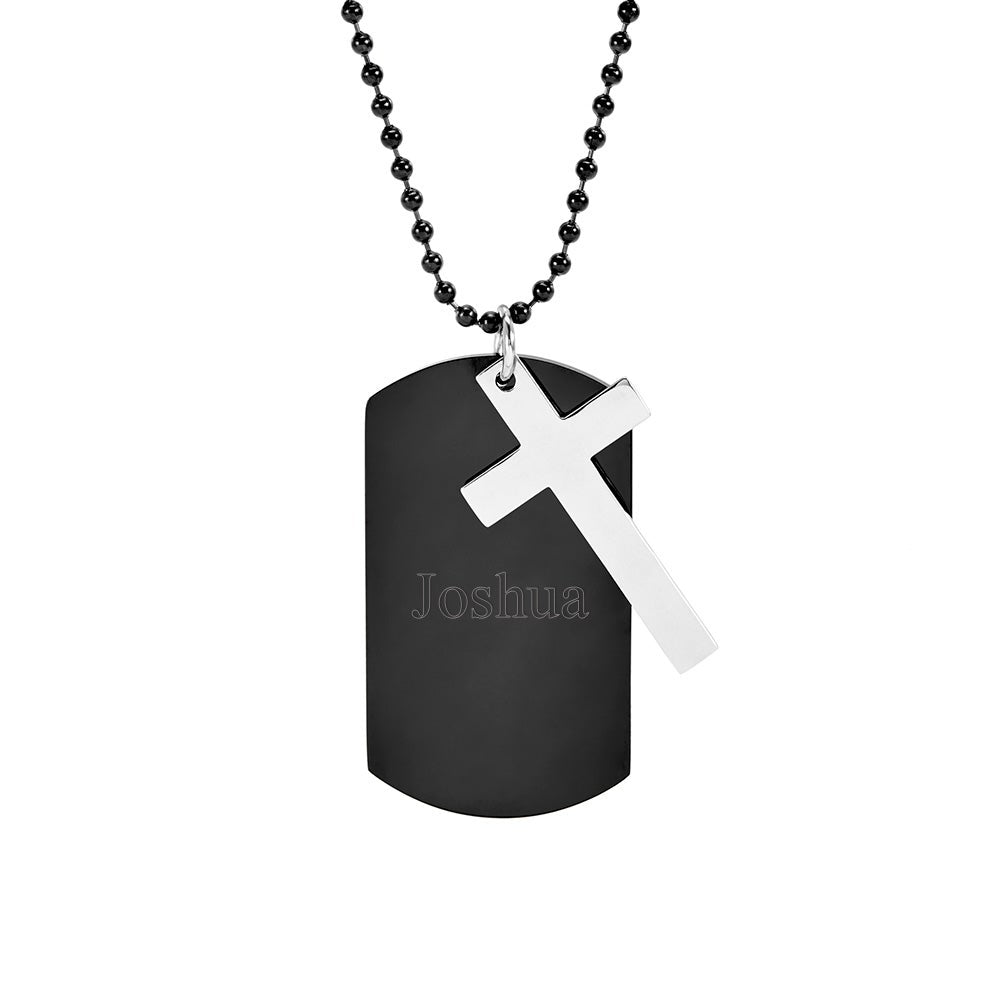 dog tag necklace black