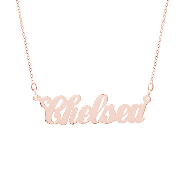 Simple Script Rose Gold Vermeil Name Necklace