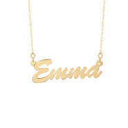 Thin Script Style Gold Nameplate Necklace