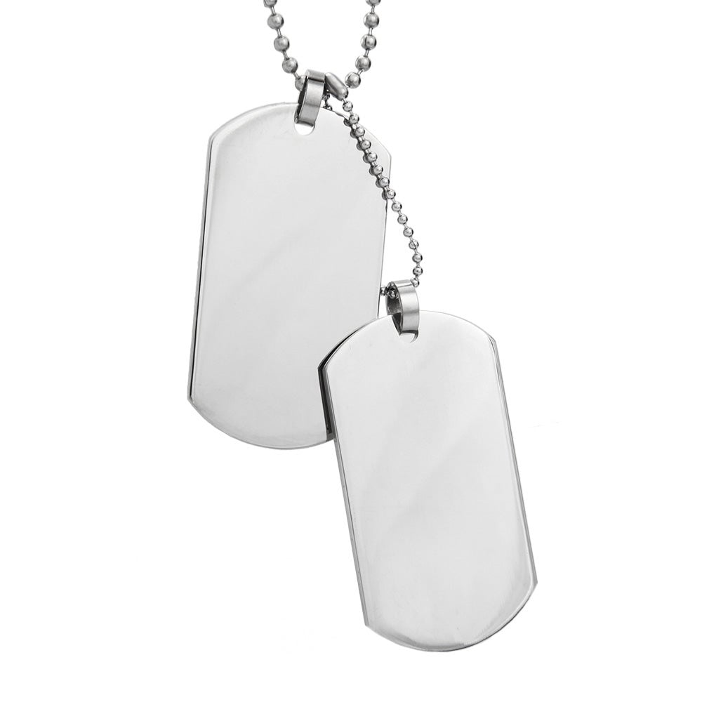 Custom Engraved Double Dog Tag Necklaces - Necklaces for Men - Men's Jewelry - Valentine's Day Gifts