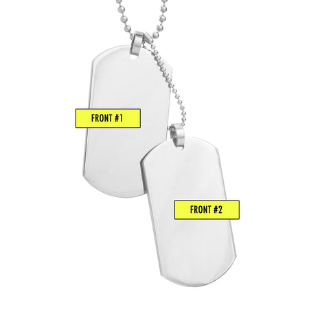 Custom Engraved Double Dog Tag Necklaces - Necklaces for Men - Men's Jewelry