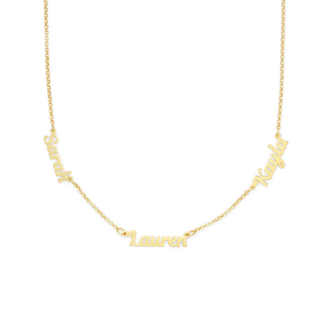 Gold Vermeil Custom 3 Name Necklace