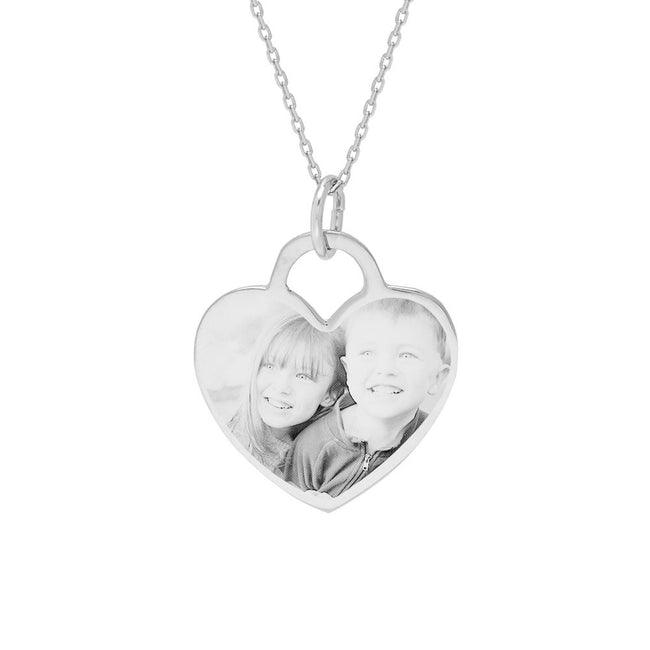 Sterling Silver Heart Photo Pendant | Eve's Addiction