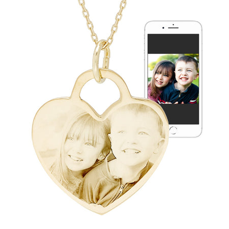 Custom Heart Pendant Necklace, Gold - OurCoordinates