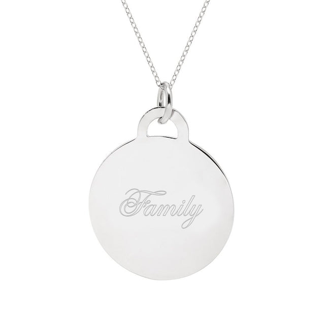 Customizable Round Tag Photo Pendant in Sterling Silver | Eve's Addiction