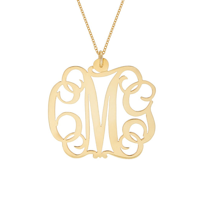 Fancy Script Gold Vermeil Monogram Necklace