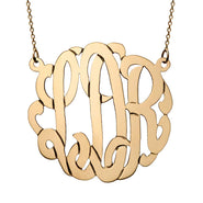 14K Solid Gold Monogram Necklace