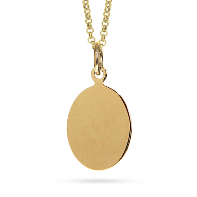 Engravable Gold Plated Oval Charm Pendant