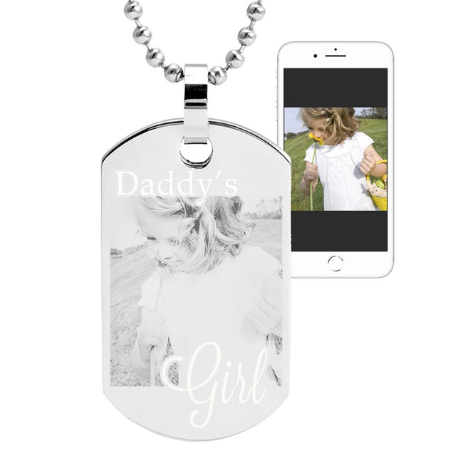 Daddy's Girl Photo Dog Tag Necklace