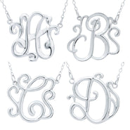 Sterling Silver Petite Monogram Style Initial Pendant - Clearance Final Sale