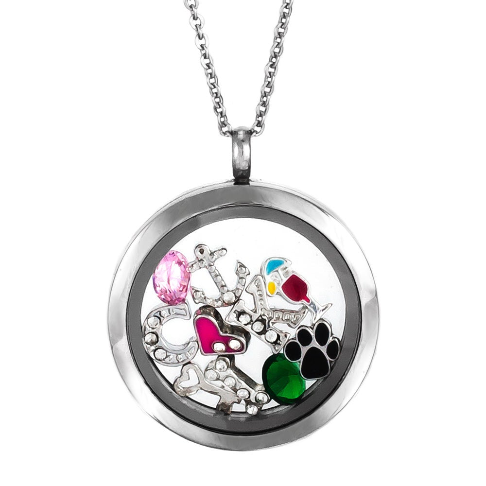 RUBYCA Mixed Lots Floating Charms Fit Living Memory Locket, Silver