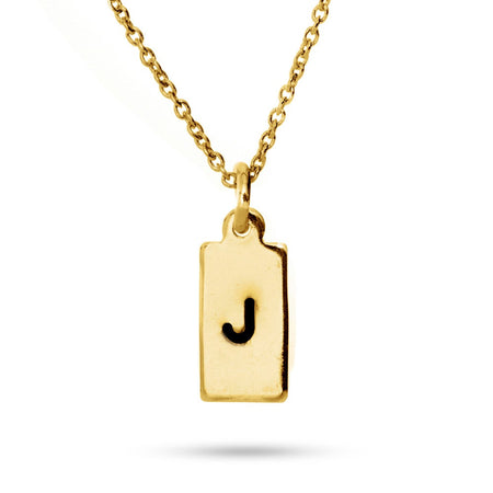 Gold Stamped Initial Necklace – Cort Jewellery