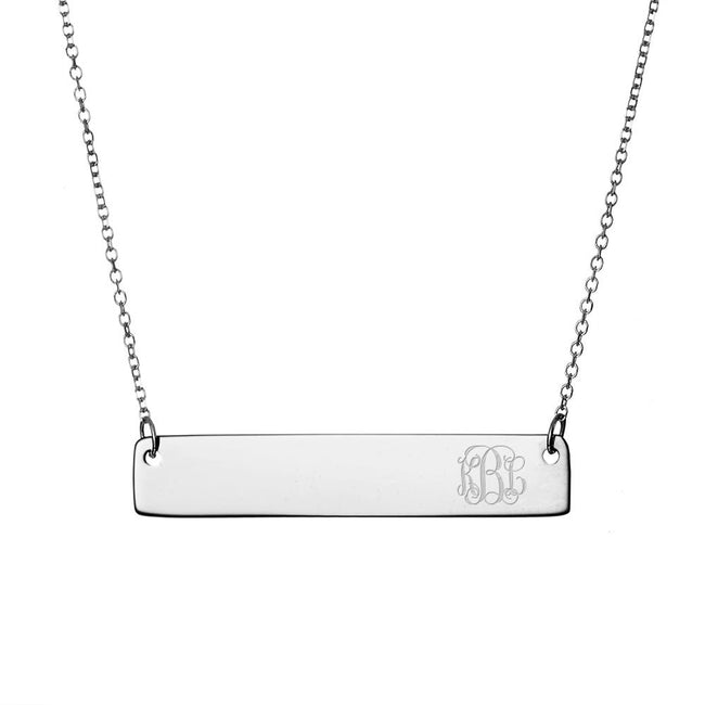 Petite Script Monogram Sterling Silver Necklace