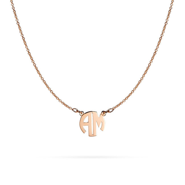 Two Letter Block Style Rose Gold Monogram