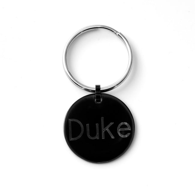 Engravable Large Black Pet Tag