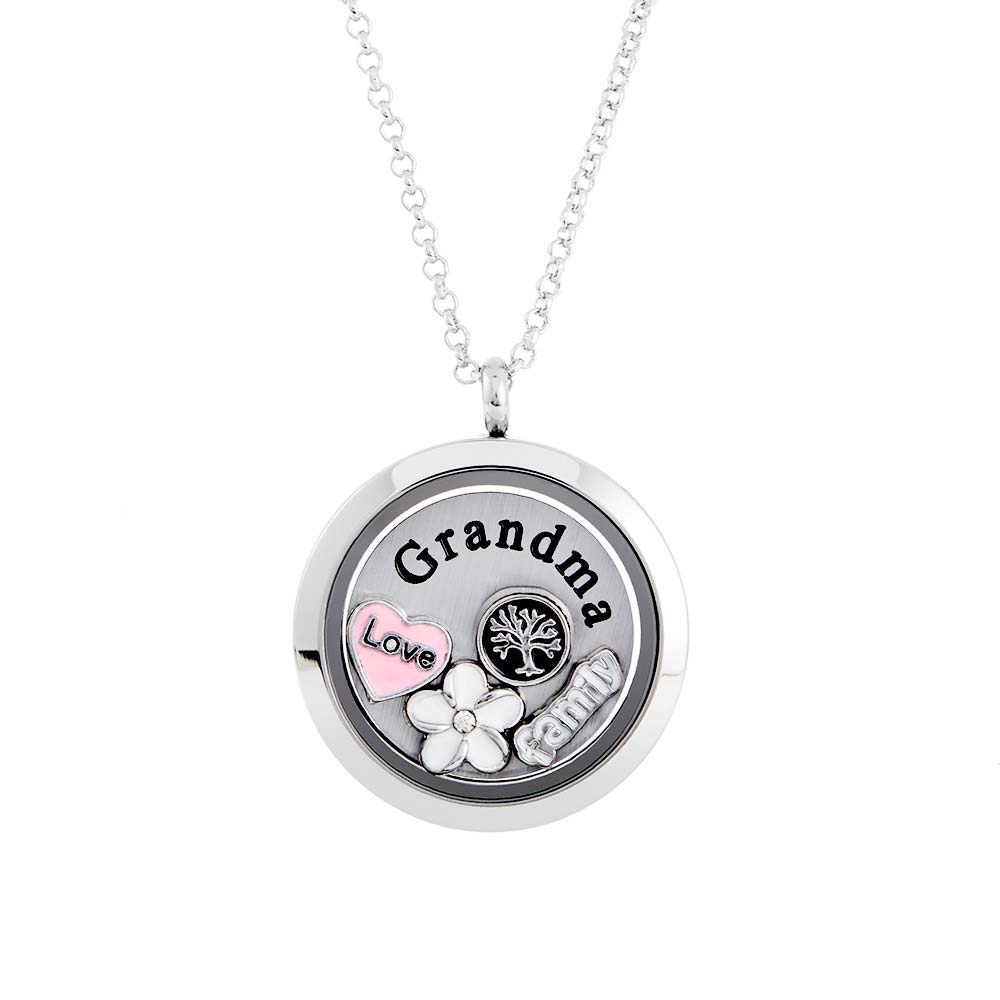 Round Floating Charm Locket Necklace | Eve's Addiction