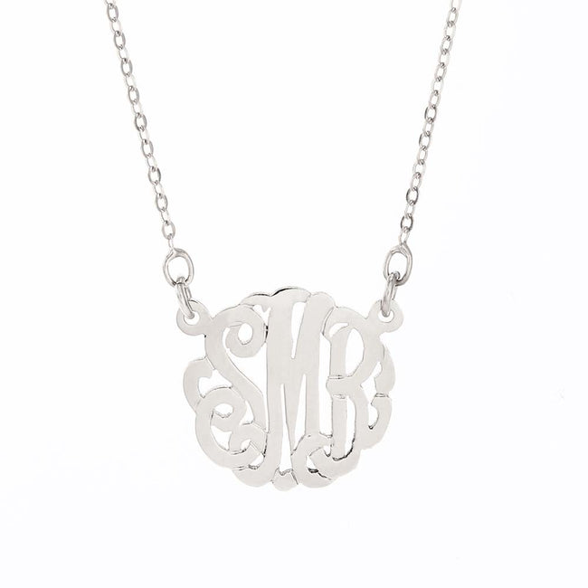 Petite Monogram Silver Necklace